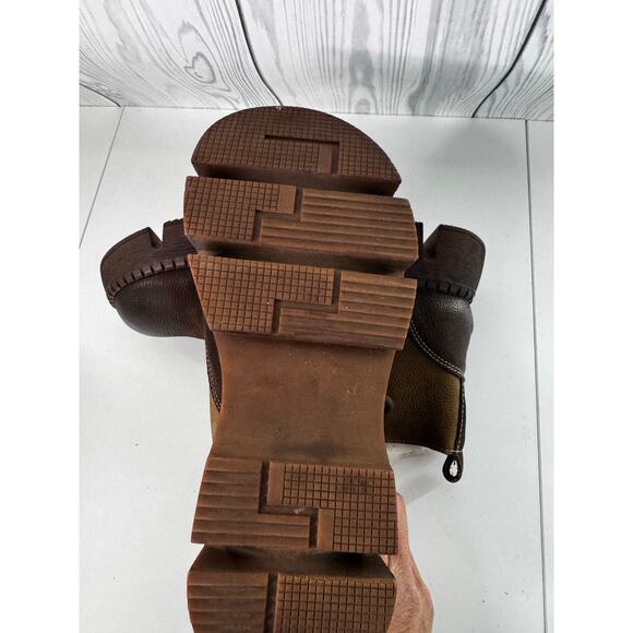 Unbranded Chunky Leather Brown Fleece Winter Bootie Size 39 (8.5) - Picture 7 of 7